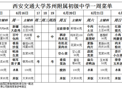 每周菜单（2025年6月15日——6月22日）